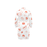 Sushi pattern Men's Long Sleeve Belted Night Robe
