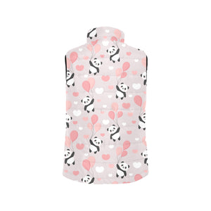 Cute panda ballon heart pattern Men's Padded Vest