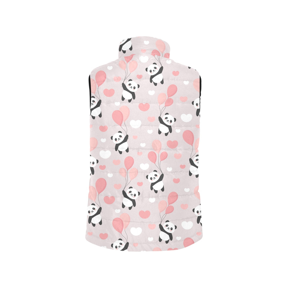 Cute panda ballon heart pattern Men's Padded Vest