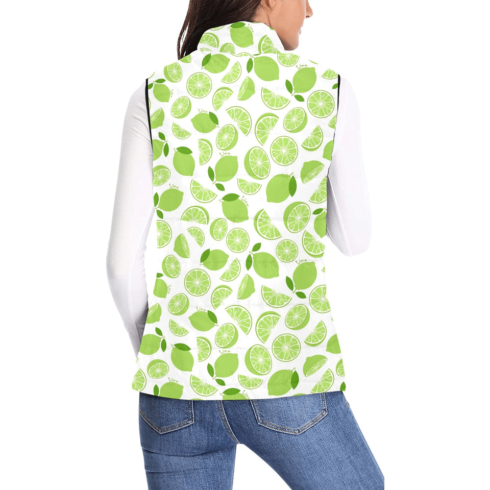 Lime design pattern Women's Padded Vest