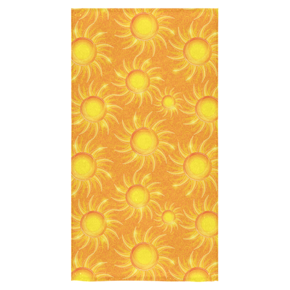 Sun orange background Bath Towel