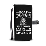 Awesome Wallet Case - Boat Captain The Man The Myth The Legend Black ccnc006 bt0208