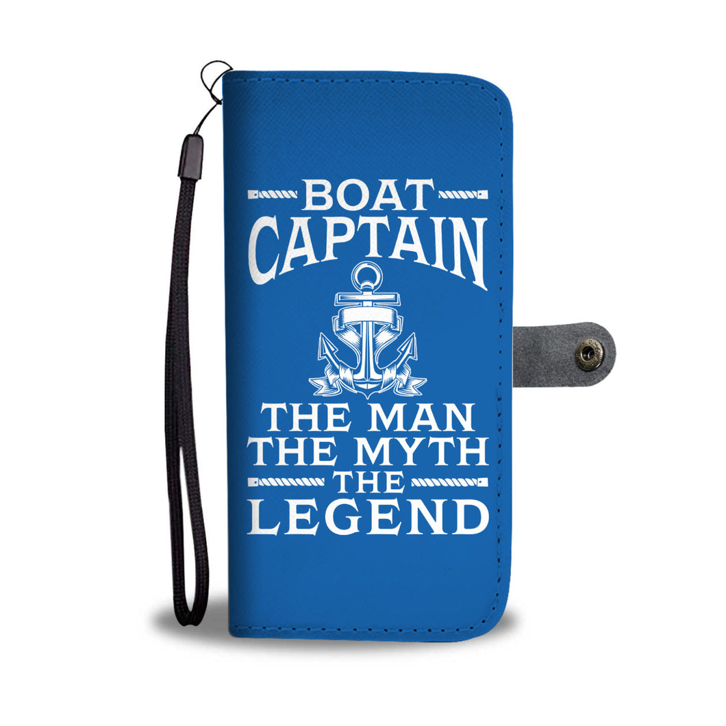Awesome Wallet Case - Boat Captain The Man The Myth The Legend Blue ccnc006 bt0208