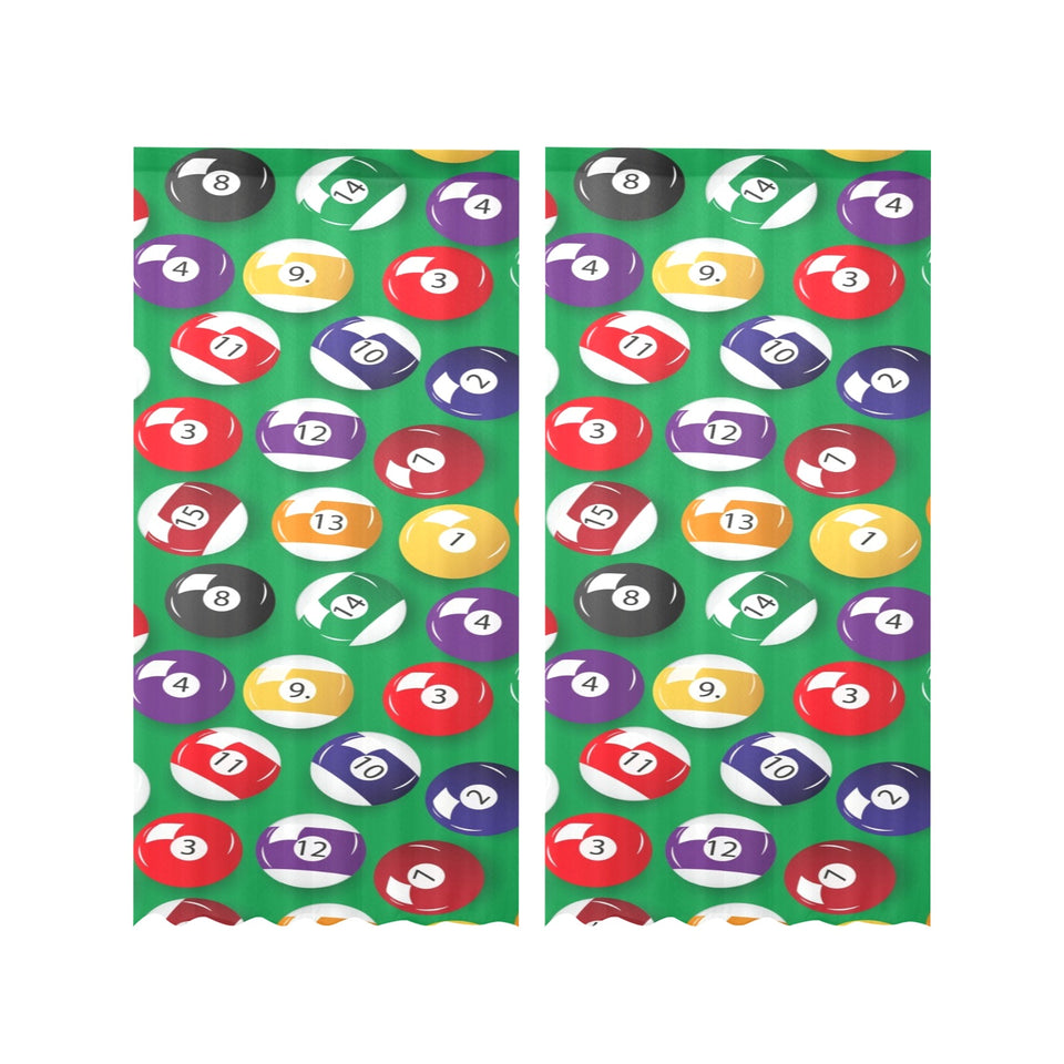 Billiard Ball Pattern Print Design 02 Gauze Curtain
