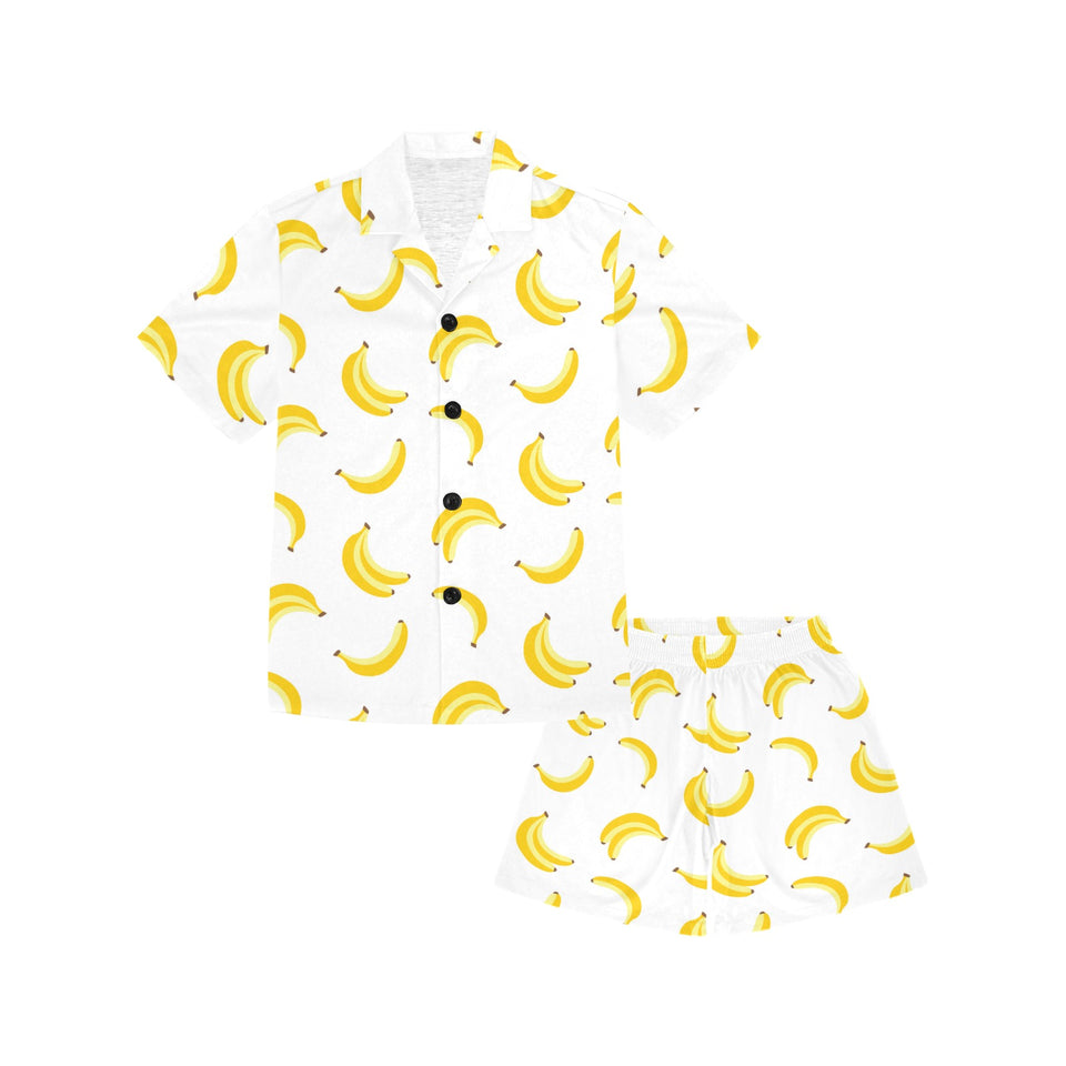 Banana pattern Kids' Boys' Girls' V-Neck Short Pajama Set