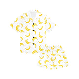 Banana pattern Kids' Boys' Girls' V-Neck Short Pajama Set