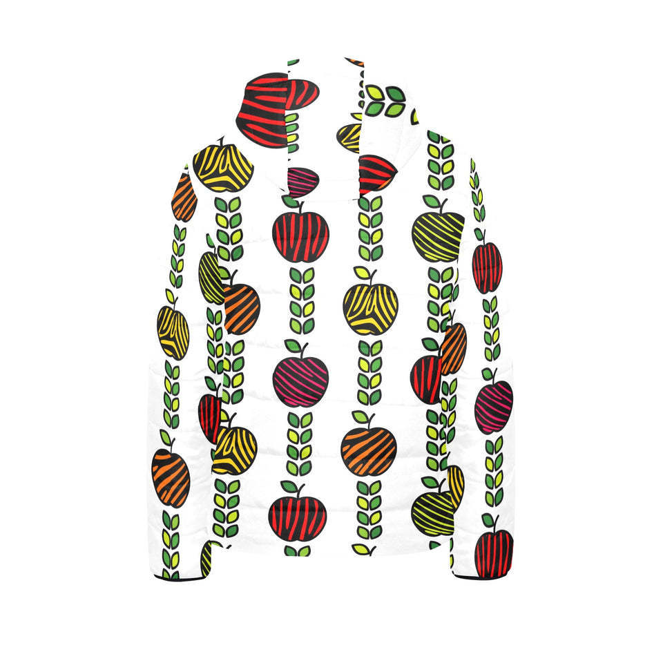 colorful apples leave zebra stripe Kids' Boys' Girls' Padded Hooded Jacket