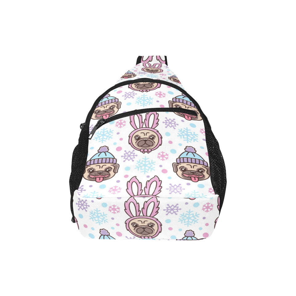 Cute pug hat rabbit costume pattern All Over Print Chest Bag