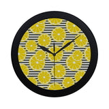 slice of lemon design pattern Elegant Black Wall Clock