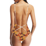 red rooster chicken cock pattern Women's One-Piece Swimsuit