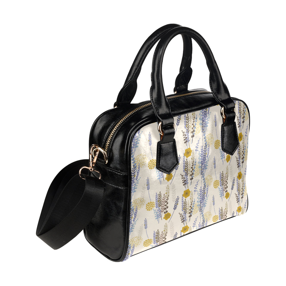 Lavender modern pattern blackground Shoulder Handbag