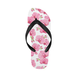 pink purple orchid pattern background Unisex Flip Flops