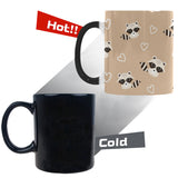 Cute raccoon heart pattern Morphing Mug Heat Changing Mug