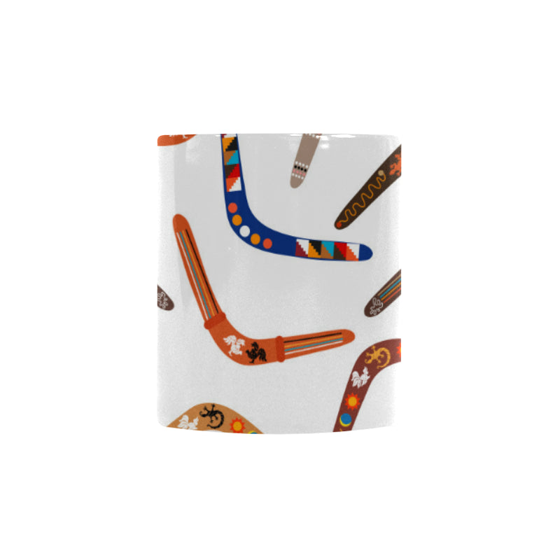 Boomerang Australian aboriginal ornament pattern Morphing Mug Heat Changing Mug