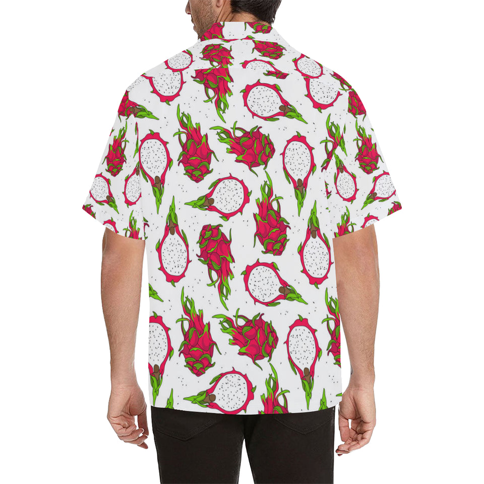 dragon fruits white background Men's All Over Print Hawaiian Shirt