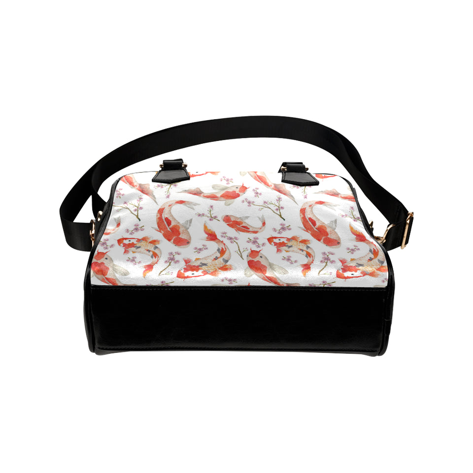 Watercolor fancy carp pattern Shoulder Handbag
