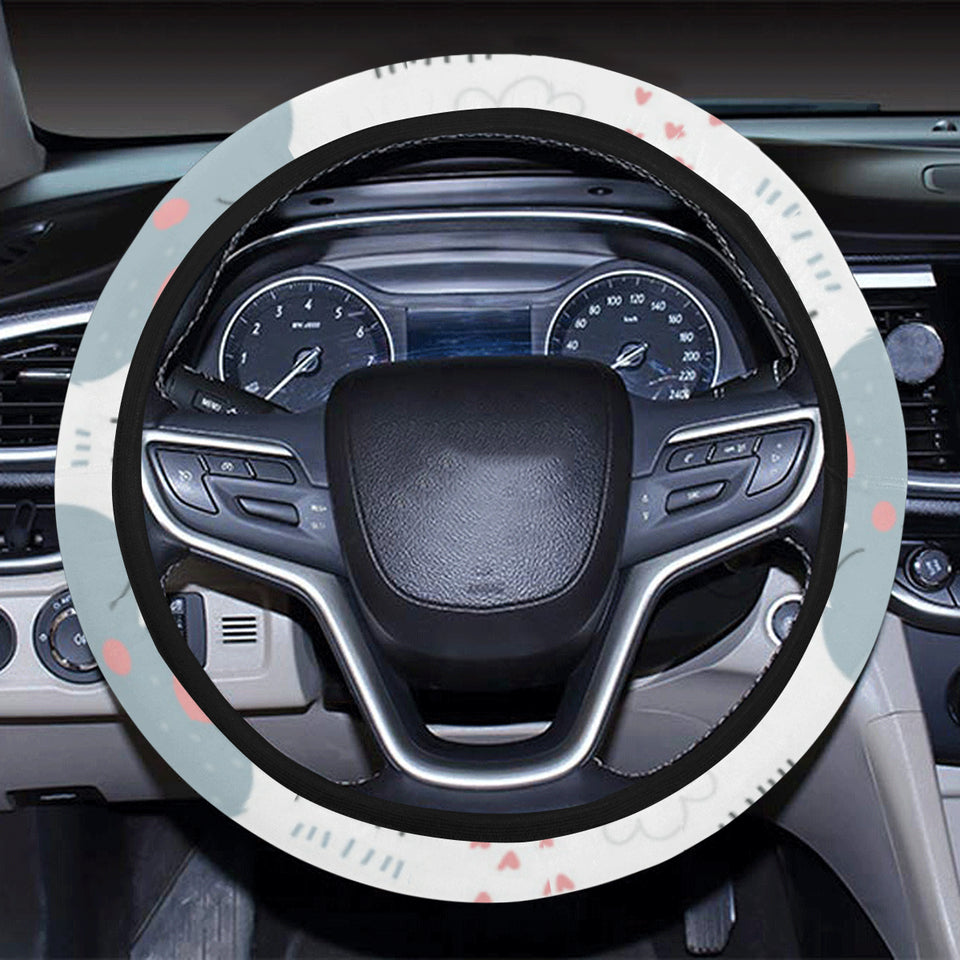 cute rhino heart pattern Car Steering Wheel Cover
