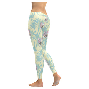 French bulldog hawaii blackground Women's Legging Fulfilled In US