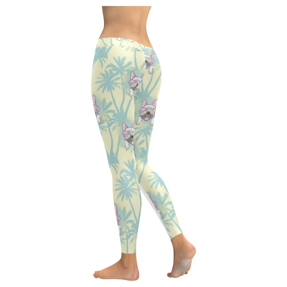 French bulldog hawaii blackground Women's Legging Fulfilled In US