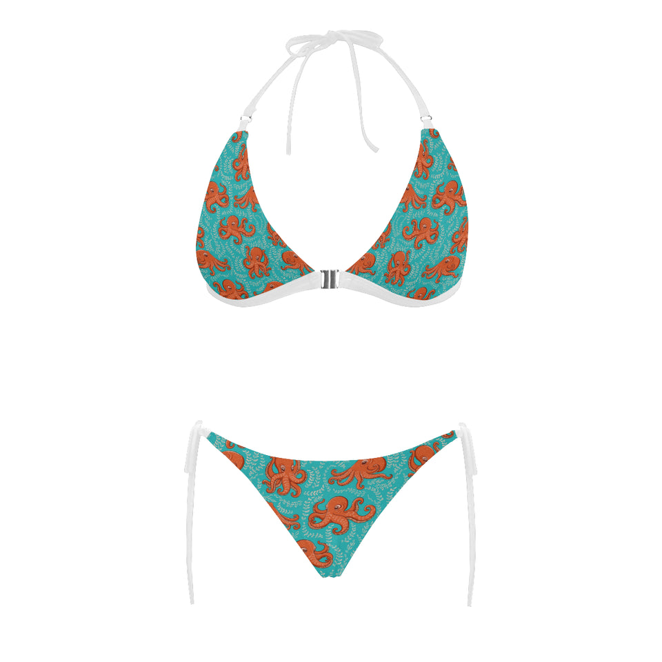Octopus turquoise background Sexy Bikinis Two-Piece Swimsuits