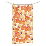 Orange yellow orchid flower pattern background Bath Towel