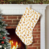 Golden Retriever Pattern Print Design 05 Christmas Stocking