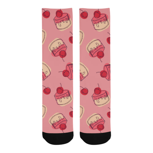 Cake cherry pattern Crew Socks