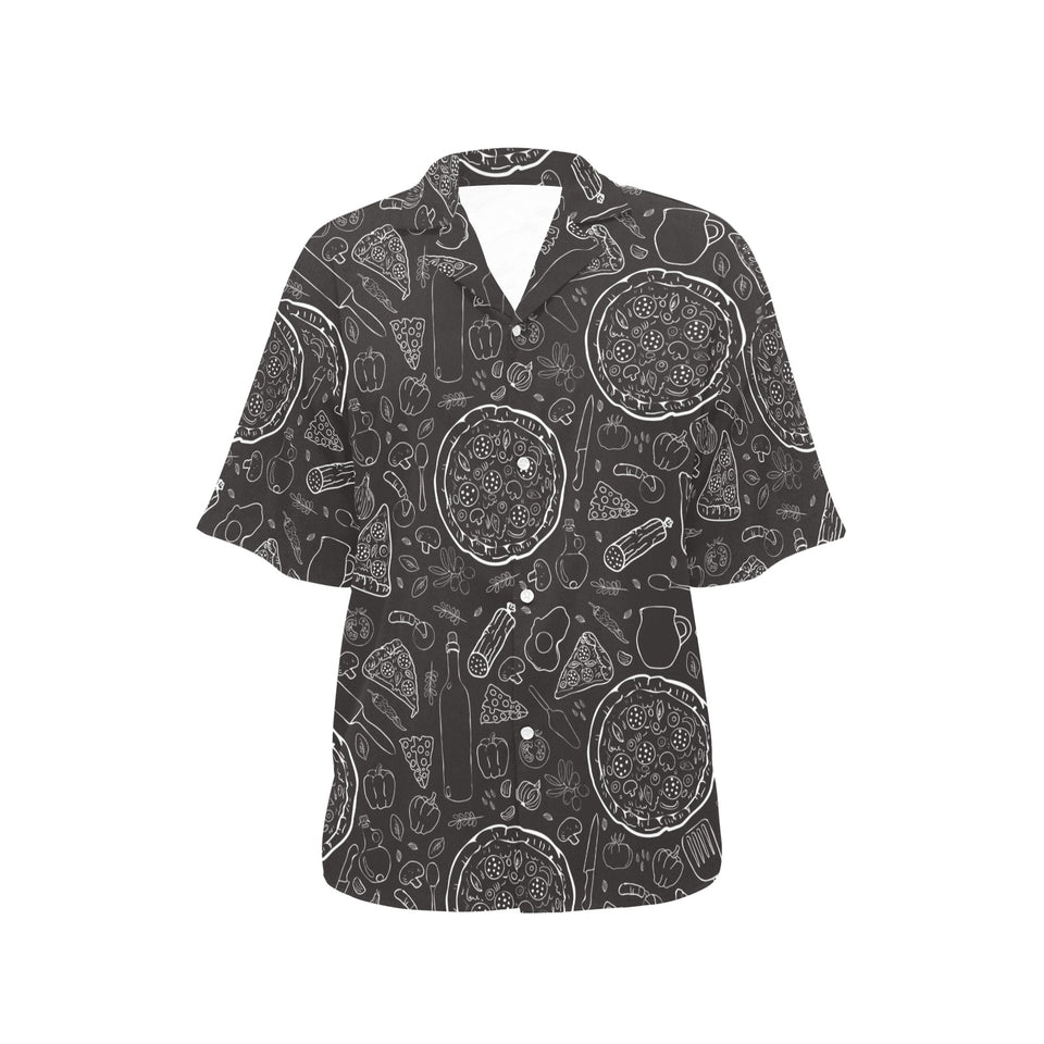 Pizza pattern Women's All Over Print Hawaiian Shirt