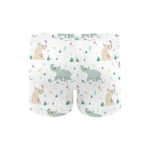 Cute Rhino pattern Men's Swimming Trunks