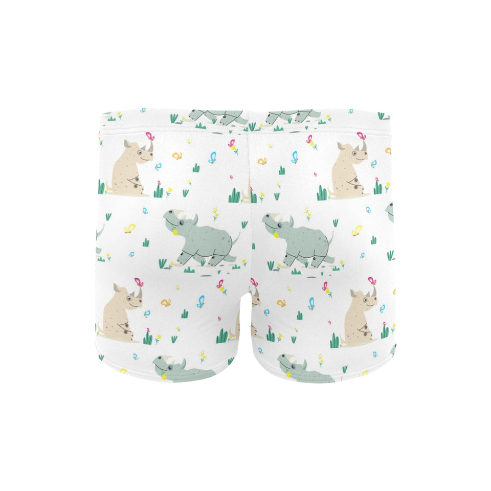 Cute Rhino pattern Men's Swimming Trunks