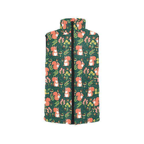 Squirrel Pattern Print Design 03 Women's Padded Vest