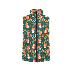 Squirrel Pattern Print Design 03 Women's Padded Vest