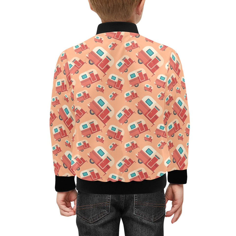 Camper Van Pattern Print Design 03 Kids' Boys' Girls' Bomber Jacket