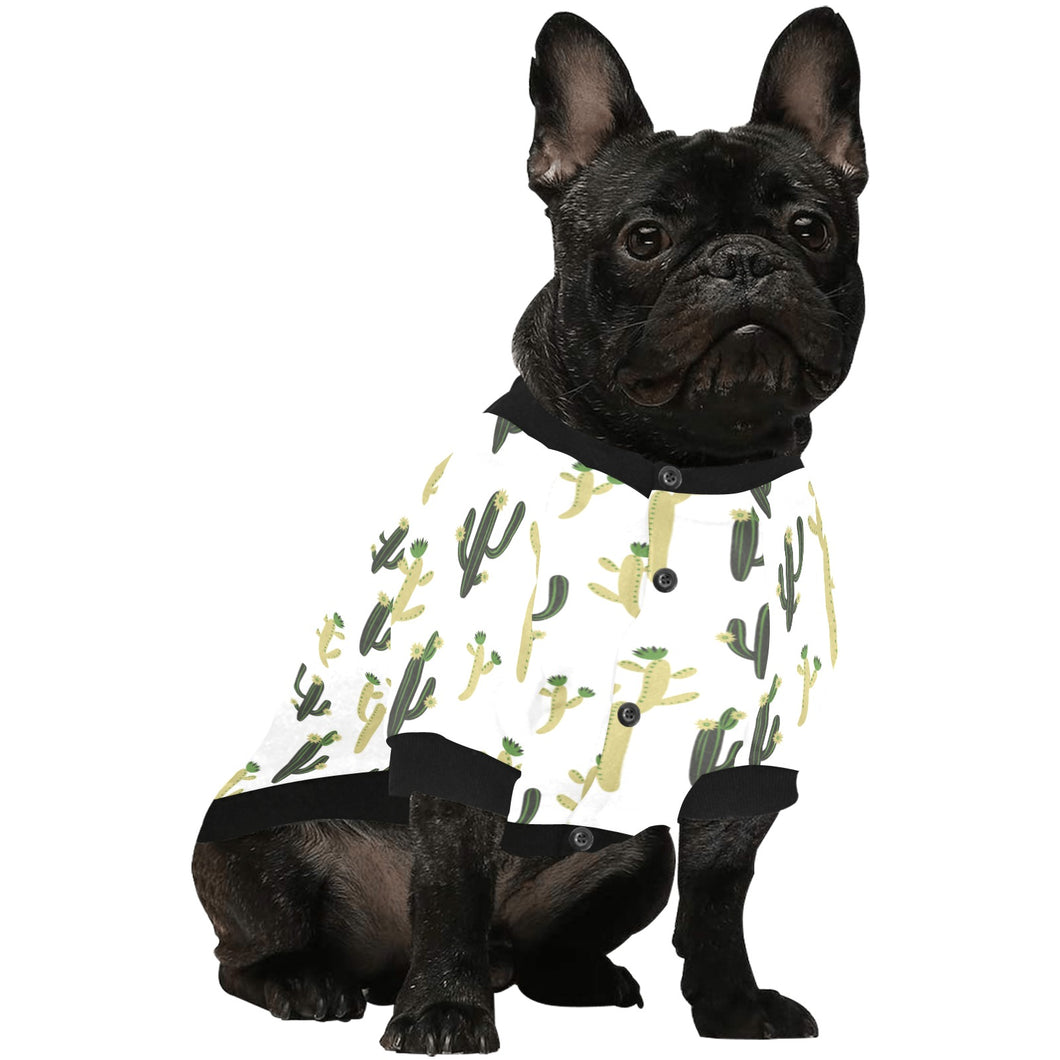 Cute cactus pattern All Over Print Pet Dog Round Neck Fuzzy Shirt