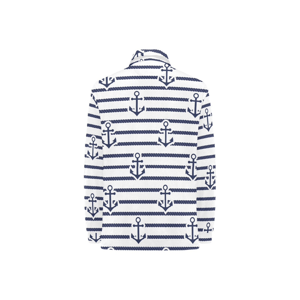 Anchor rope nautical pattern Women's Long Sleeve Polo Shirt