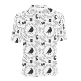 Crows floral wreath rabbit pattern Men's All Over Print Polo Shirt