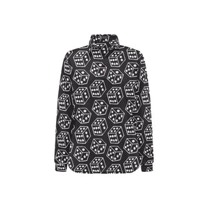Dice Pattern Print Design 01 Women's Long Sleeve Polo Shirt