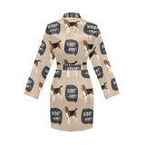 Beagle pattern Women's Long Sleeve Belted Night Robe