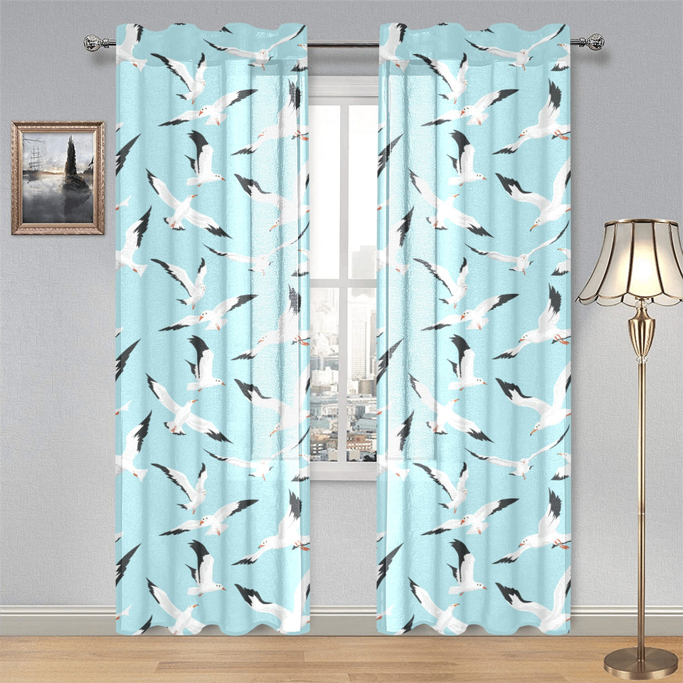 Seagull Pattern Print Design 01 Gauze Curtain