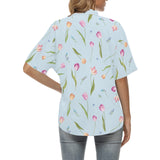 Watercolor Tulips pattern Women's All Over Print Hawaiian Shirt