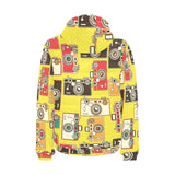 Camera Pattern Print Design 02 Men's Padded Hooded Jacket