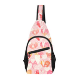 Hand drawn heart design pattern All Over Print Chest Bag