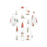 windmill design pattern Women's All Over Print Hawaiian Shirt