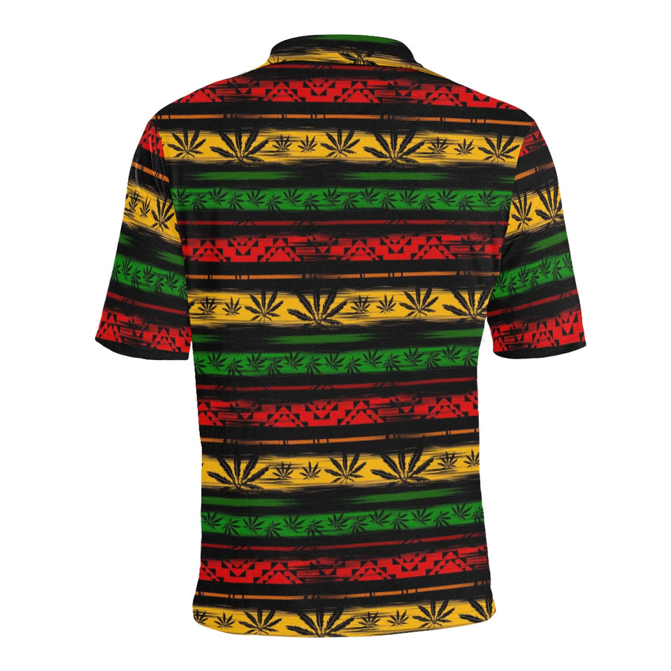 Canabis Marijuana Weed Pattern Print Design 04 Men's All Over Print Polo Shirt