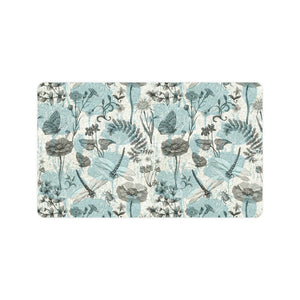 Dragonfly Butterfly Plants insect flower vintage s Doormat