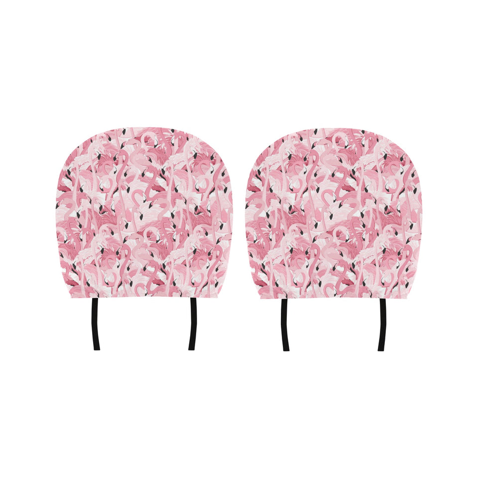 Pink flamingos pattern background Car Headrest Cover