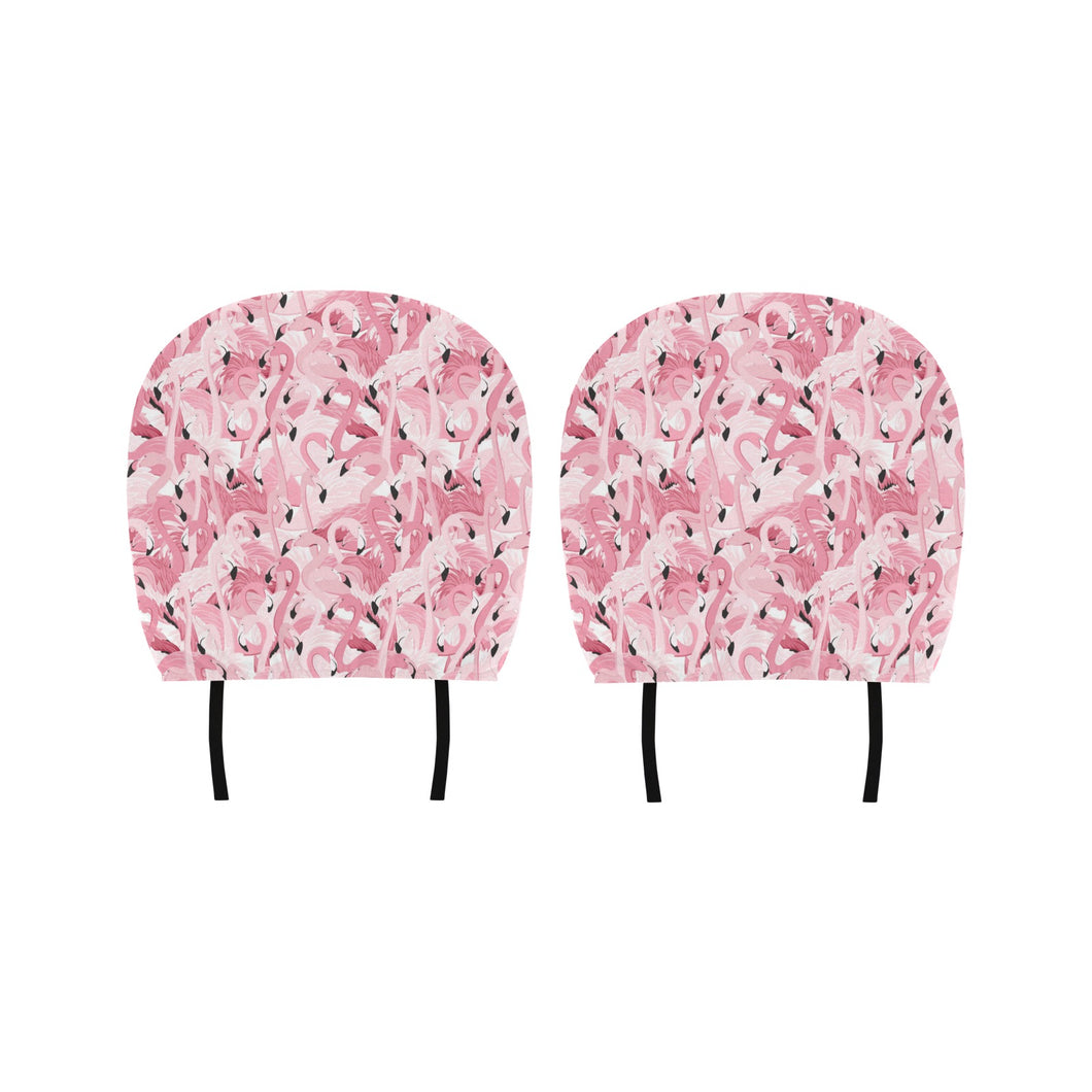 Pink flamingos pattern background Car Headrest Cover
