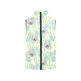 French bulldog hawaii blackground Women's Padded Vest