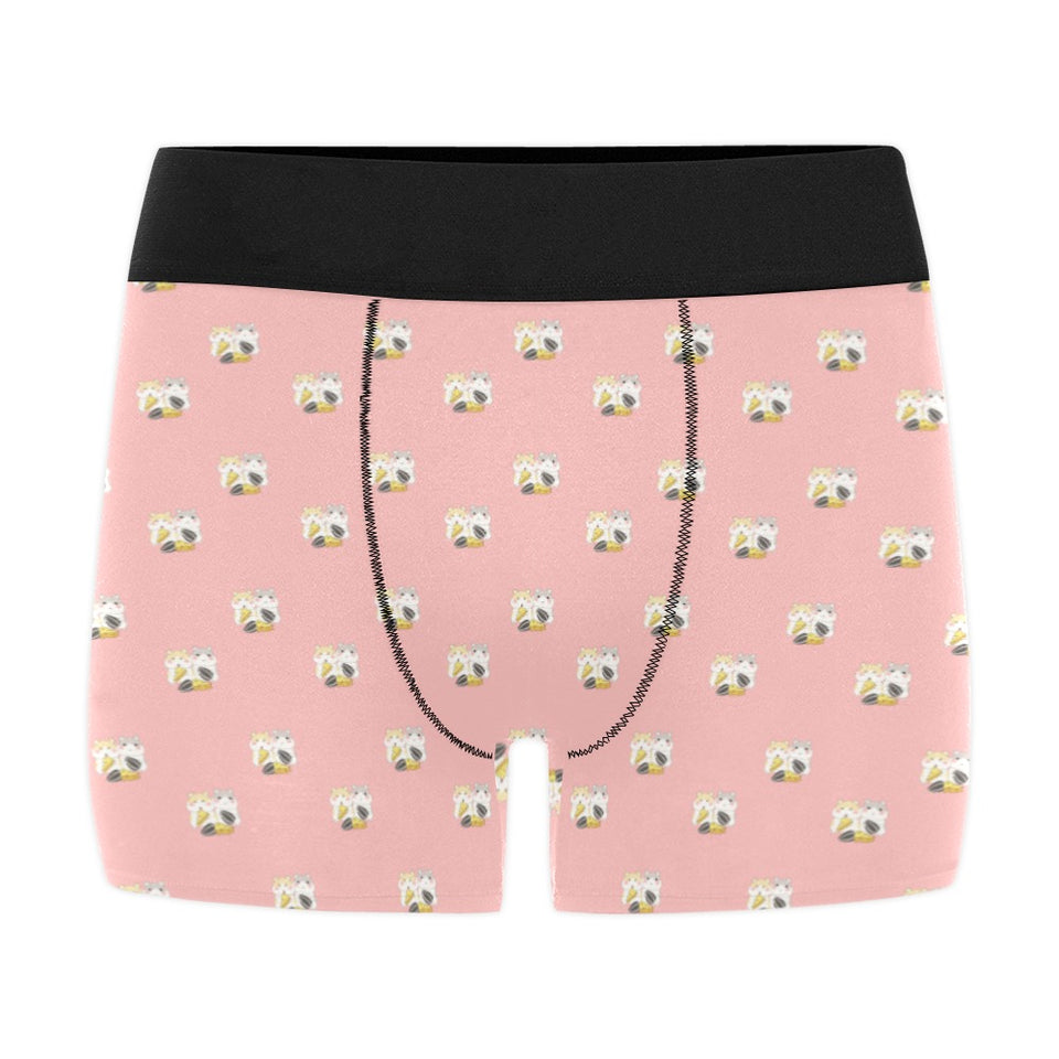 Cute hamster cheese pattern pink background Men's All Over Print Boxer Briefs Men's Underwear