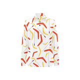 Waterclor boomerang Australian aboriginal ornament Women's Long Sleeve Polo Shirt